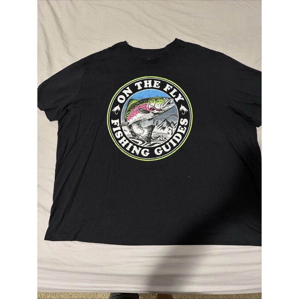 Big & Tall On The Fly Fishing Guides Graphic Tee Size 4XB A0052